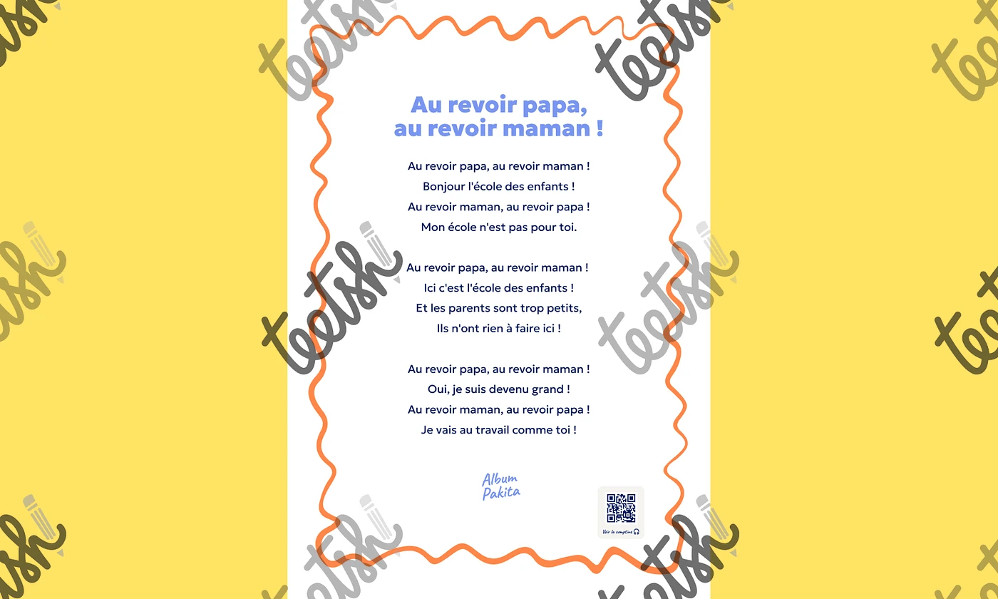 Aperçu Comptine rentrée · Cycle 1 - Fiche 2