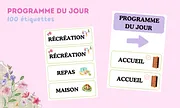 Aperçu étiquettes programmes du jour Maitresse Romy vignette1