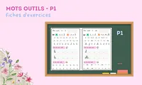 Aperçu Mots outils Fiches exercices P1 Maitresse Romy 1
