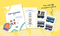 Train de la semaine maternelle à imprimer - Teetsh