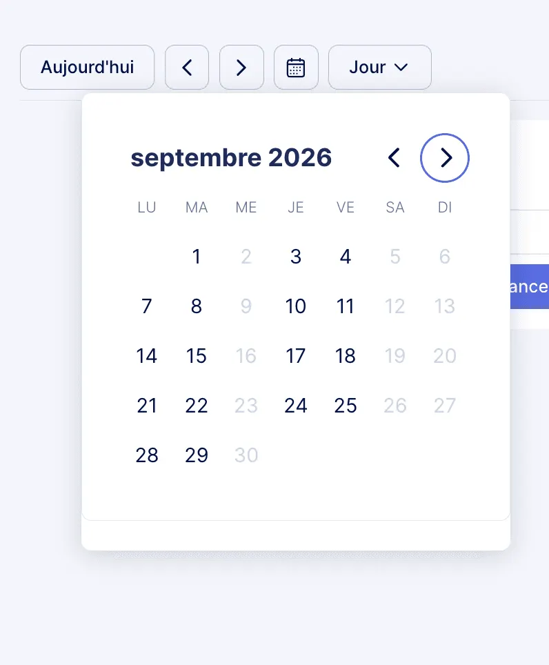 Calendrier du cahier journal