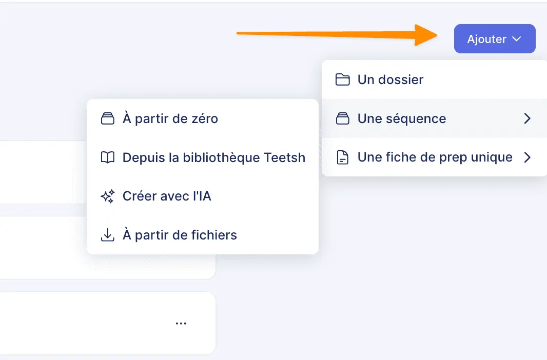créer une fiche de prep dans Teetsh