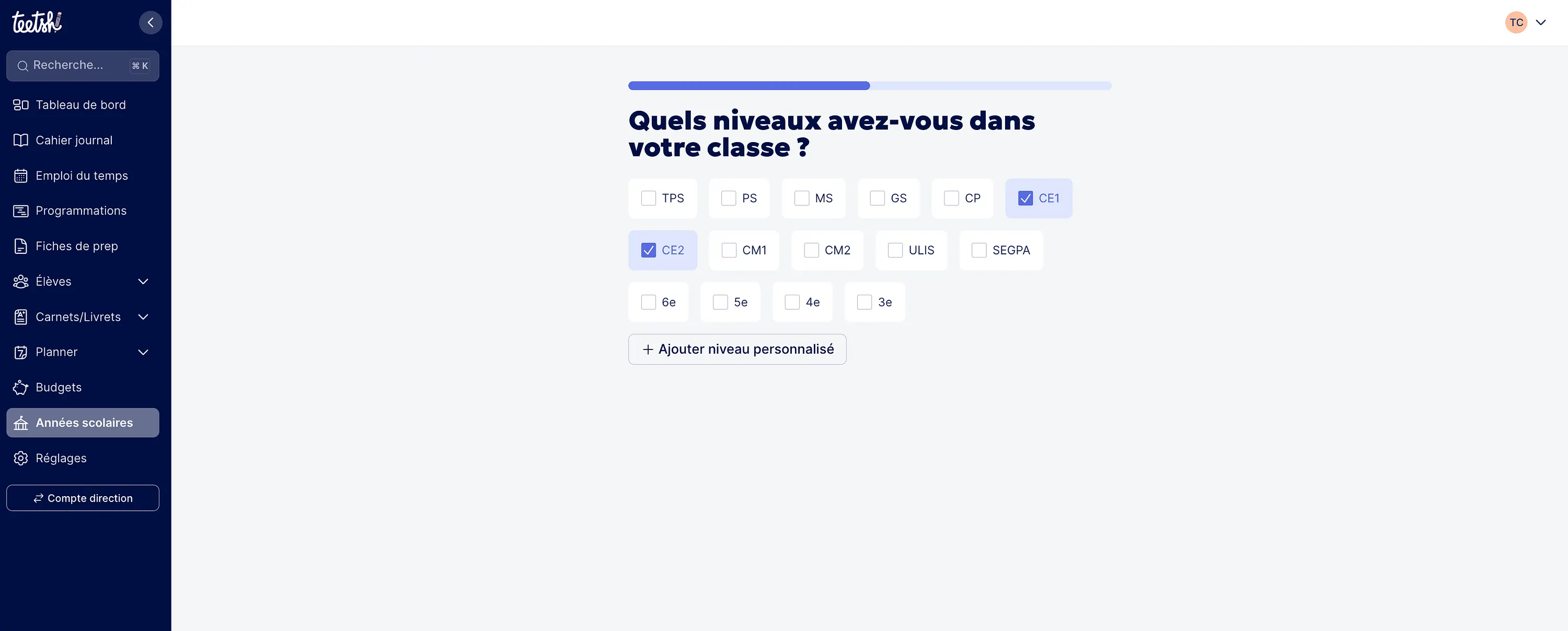 Choix des niveaux en multiniveau