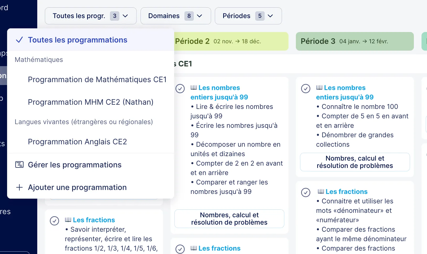 Configurer les filtres de la vue du classeur