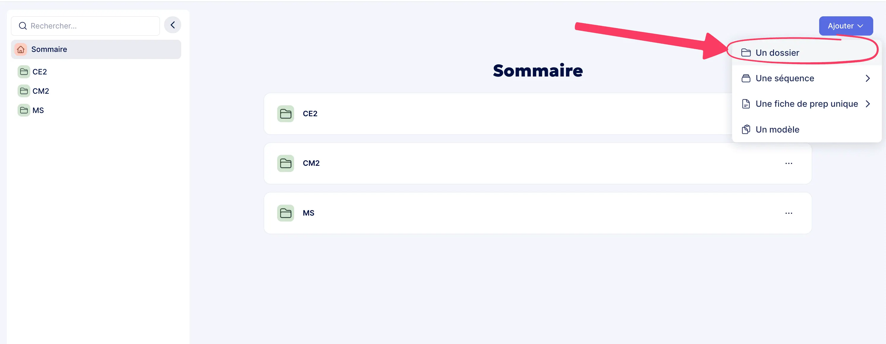 Créer un dossier pour organiser vos séquences