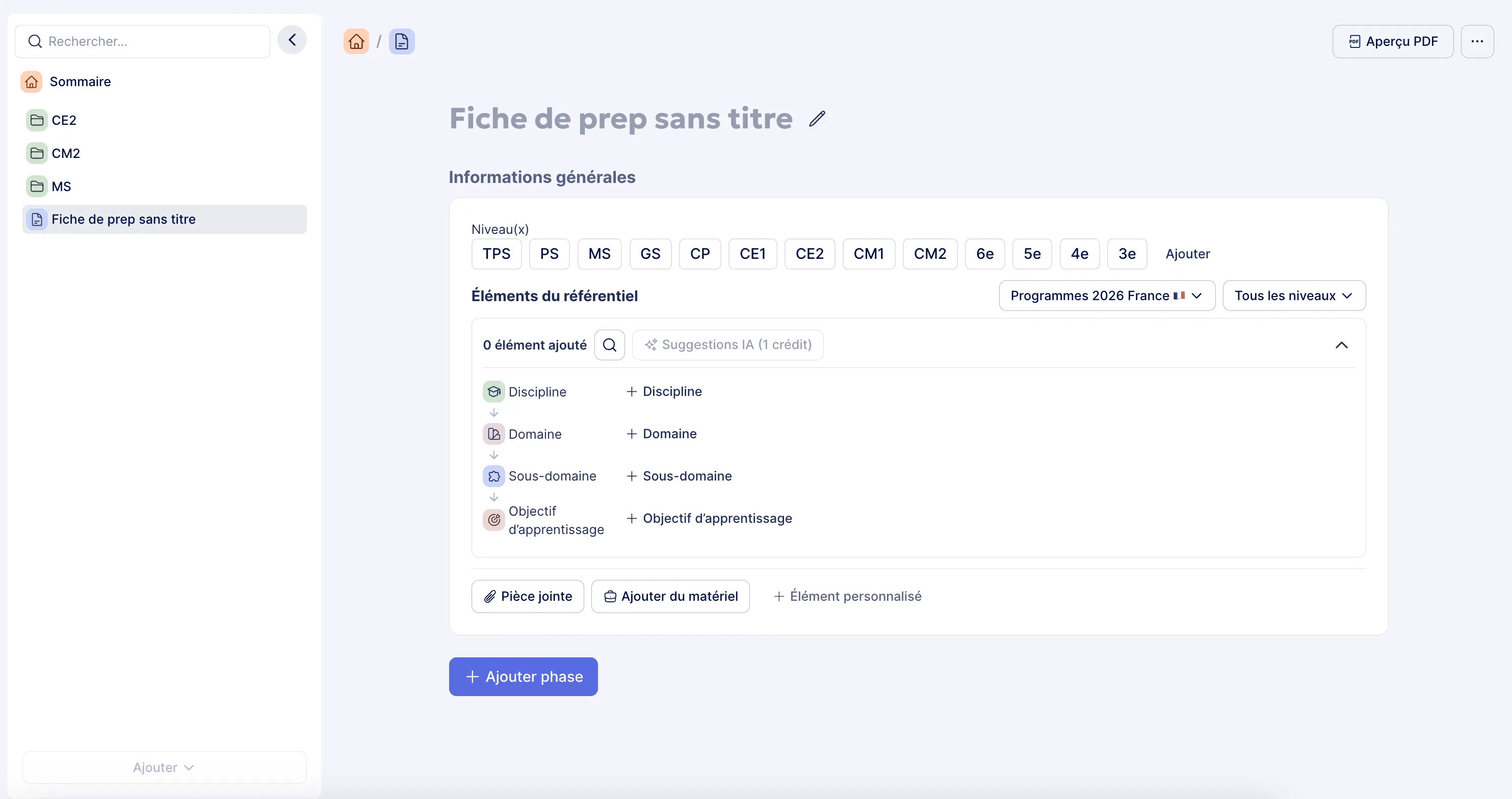 Ajouter une nouvelle séquence à partir de zéro