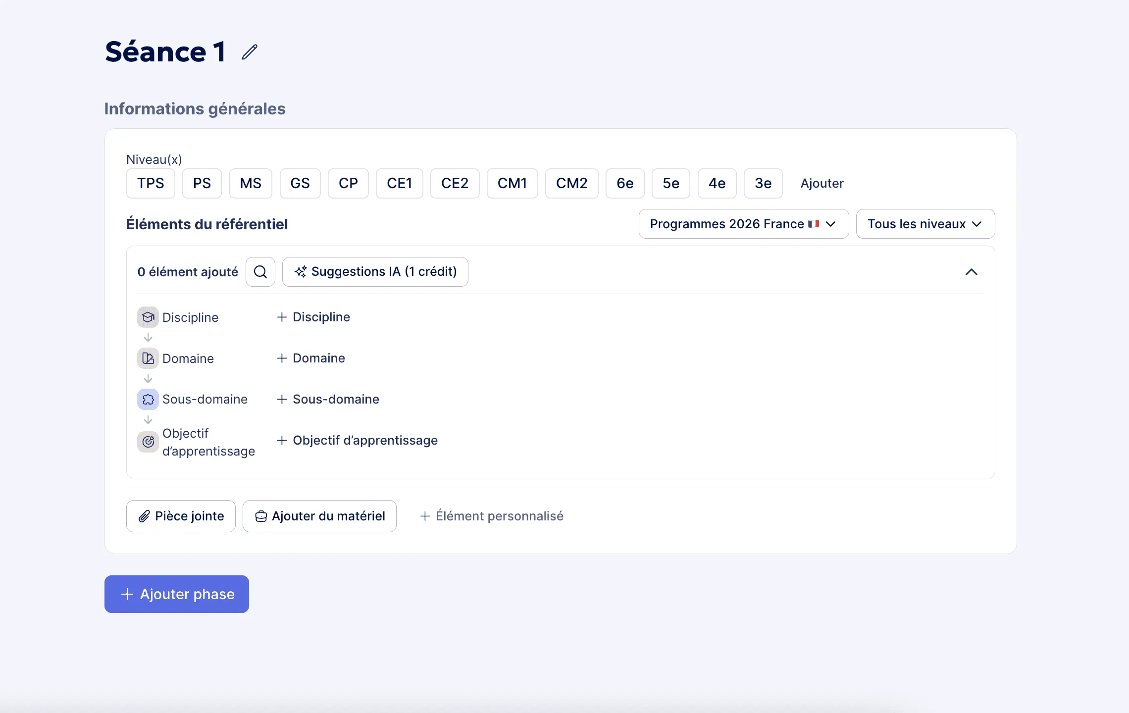 Créer une fiche de prep à partir de zéro