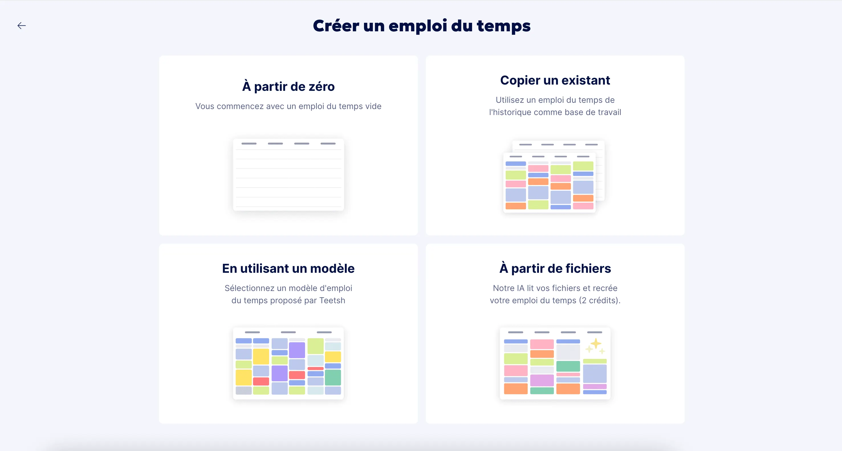 Accueil du module Emploi du temps