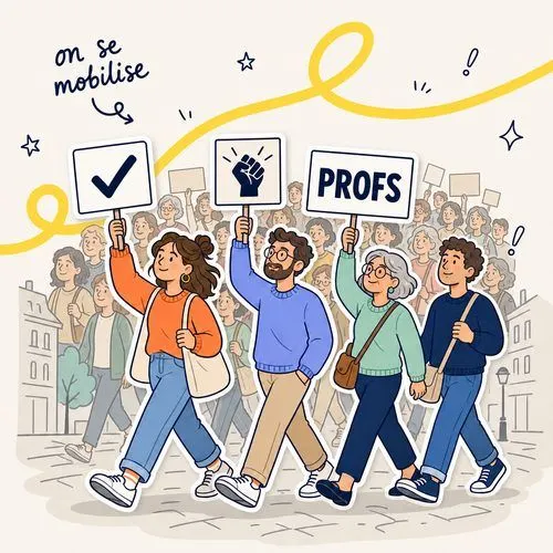 Enseignant·es en grève — illustration