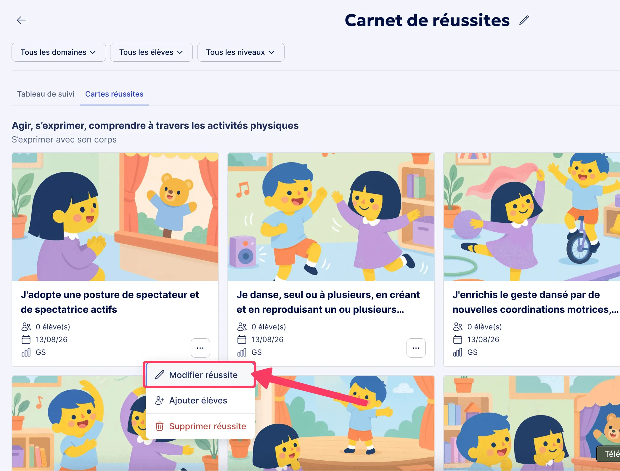 Personnaliser les réussites par défaut