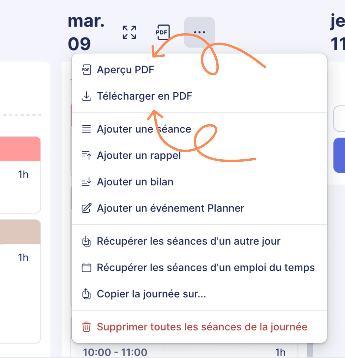 Aperçu des options de téléchargement du cahier journal