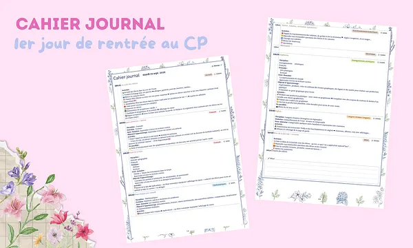 Aperçu Cahier Journal CP Maitresse Romy vignette 1