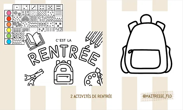 Activités de rentrée Maitresse Flo