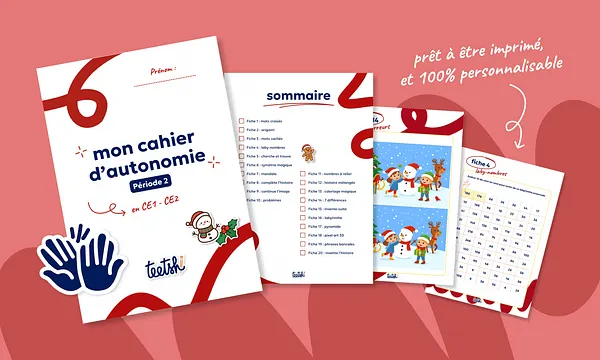 Aperçu Cahier d'autonomie Teetsh CE1 CE2 Période 2