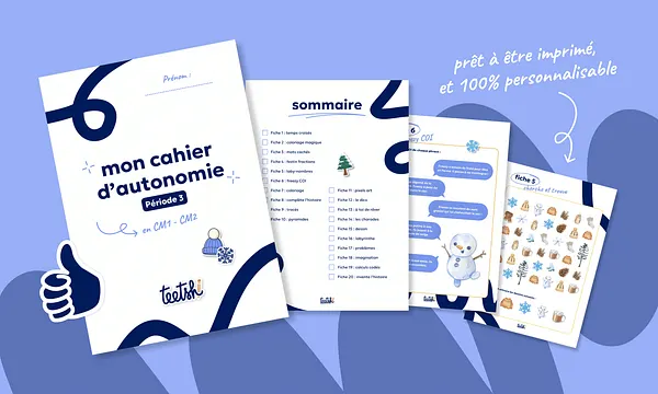 Aperçu Cahier d'autonomie Teetsh CM1 CM2 Période 3