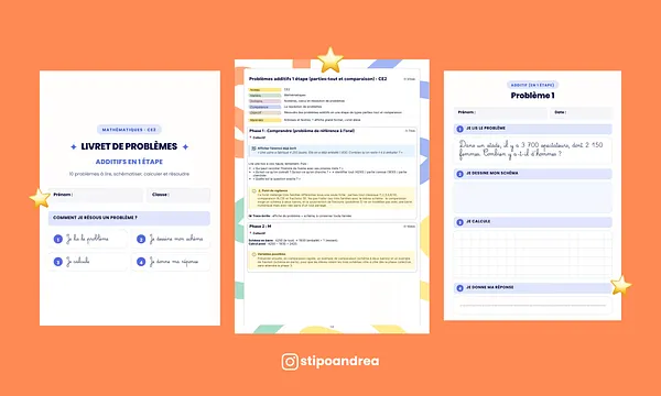 Aperçu problèmes maths à imprimer CE2