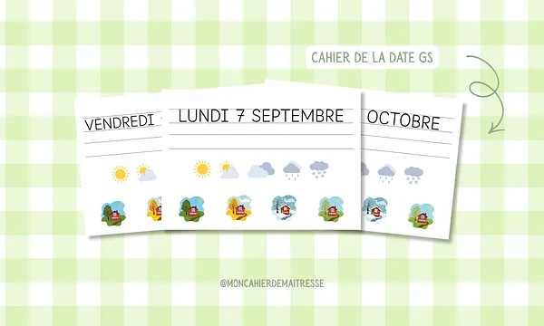 Cahier Date Grande Section Période 1 - Aperçu