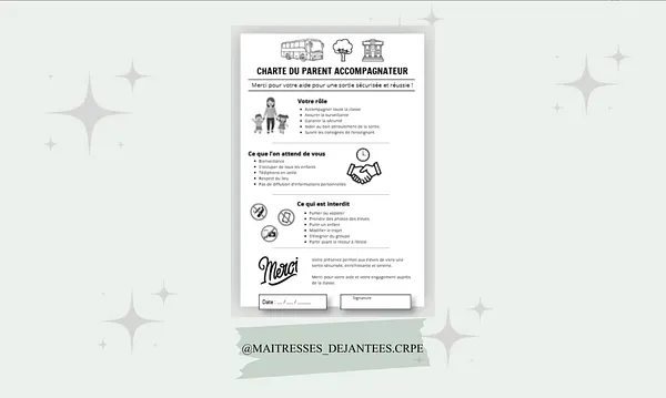Charte parents accompagnateurs Maitresses Déjantées
