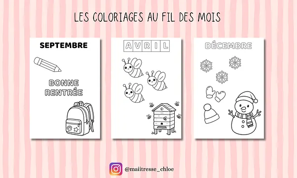 Aperçu Coloriages des mois de l'année à imprimer (maternelle)
