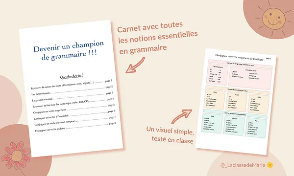 Aperçu memo grammaire La Classe de Marie Visuel 1