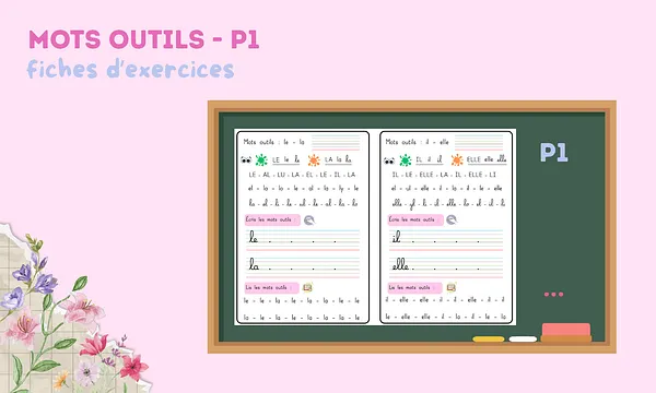 Aperçu Mots outils Fiches exercices P1 Maitresse Romy 1