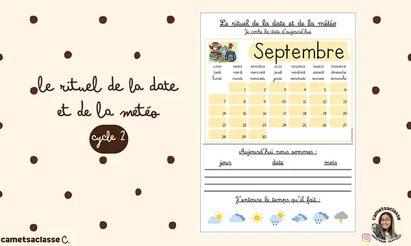 Rituel de la date et de la météo · Cametsaclasse - aperçu